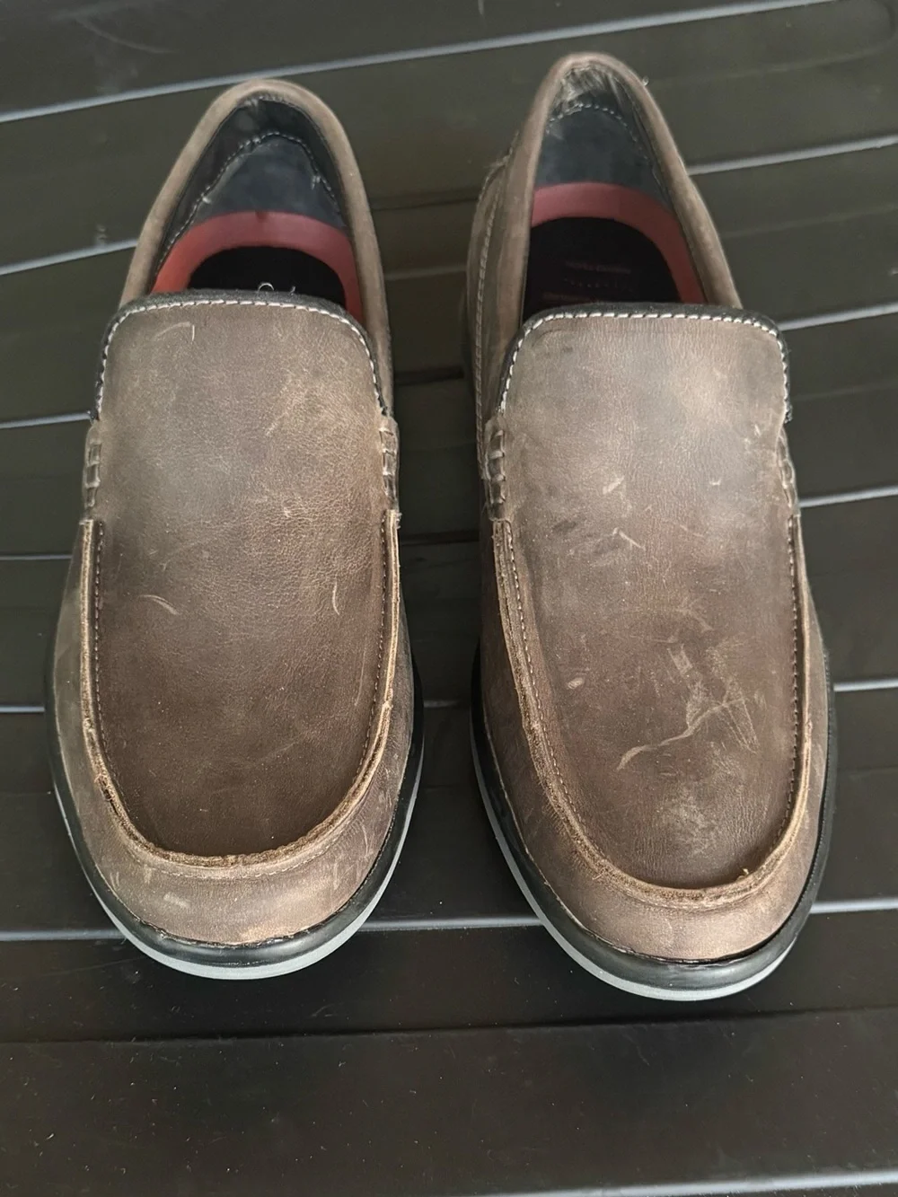 Signature Brown Leather Slip-On Loafers